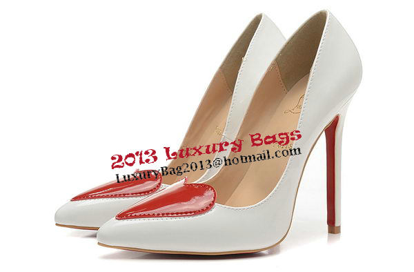 Christian Louboutin 100mm Pump Patent Leather CL1496 White