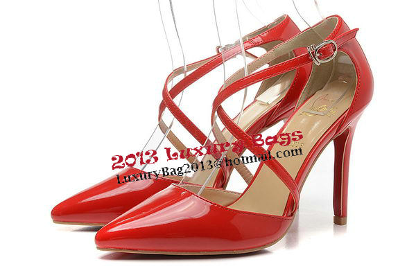 Christian Louboutin 100mm Sandals Patent Leather CL1506 Red