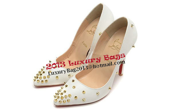 Christian Louboutin 120mm Pump Sheepskin Leather CL1491 White