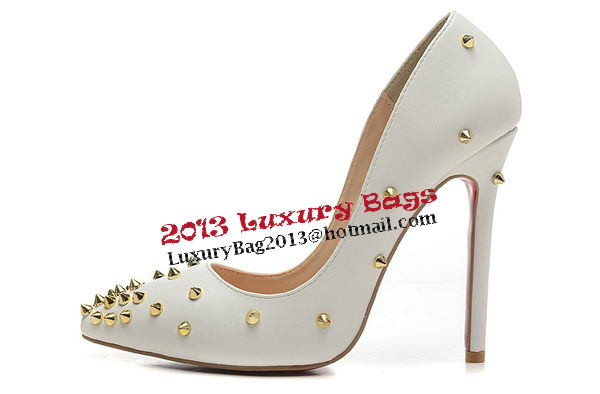 Christian Louboutin 120mm Pump Sheepskin Leather CL1491 White