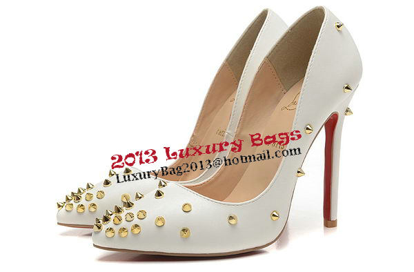 Christian Louboutin 120mm Pump Sheepskin Leather CL1491 White