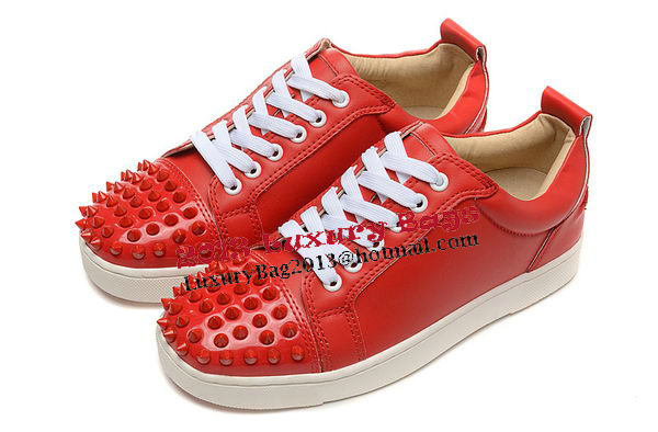 Christian Louboutin Casual Shoes Calfskin Leather CL896 Red