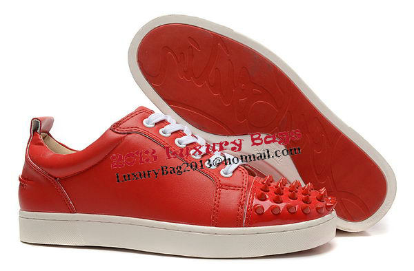 Christian Louboutin Casual Shoes Calfskin Leather CL896 Red