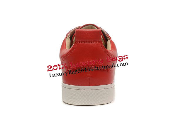 Christian Louboutin Casual Shoes Calfskin Leather CL896 Red