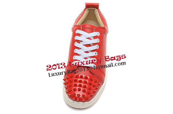 Christian Louboutin Casual Shoes Calfskin Leather CL896 Red