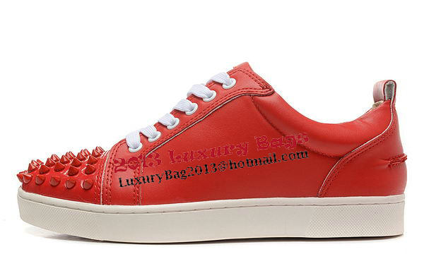 Christian Louboutin Casual Shoes Calfskin Leather CL896 Red