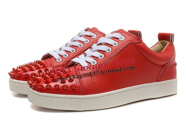 Christian Louboutin Casual Shoes Calfskin Leather CL896 Red