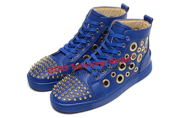 Christian Louboutin Casual Shoes Sheepskin Leather CL892 Blue