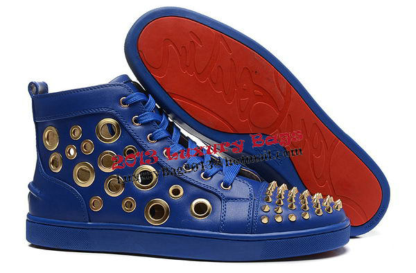 Christian Louboutin Casual Shoes Sheepskin Leather CL892 Blue