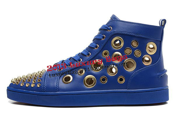 Christian Louboutin Casual Shoes Sheepskin Leather CL892 Blue