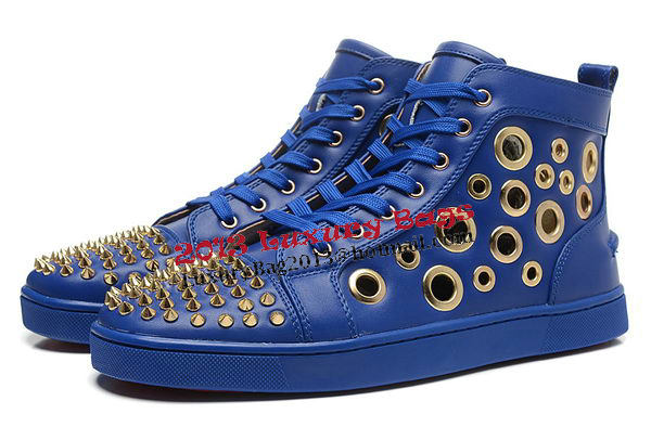 Christian Louboutin Casual Shoes Sheepskin Leather CL892 Blue