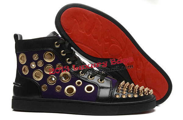 Christian Louboutin Casual Shoes Sheepskin Leather CL892 Purple