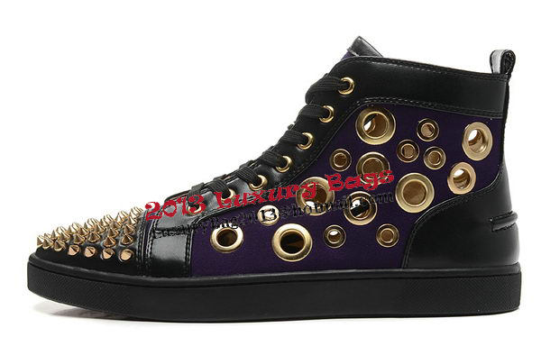 Christian Louboutin Casual Shoes Sheepskin Leather CL892 Purple