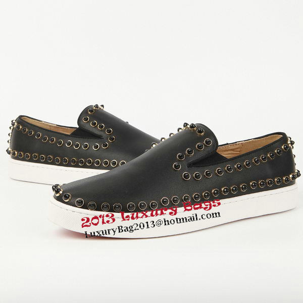 Christian Louboutin Casual Shoes Sheepskin Leather CL904 Black
