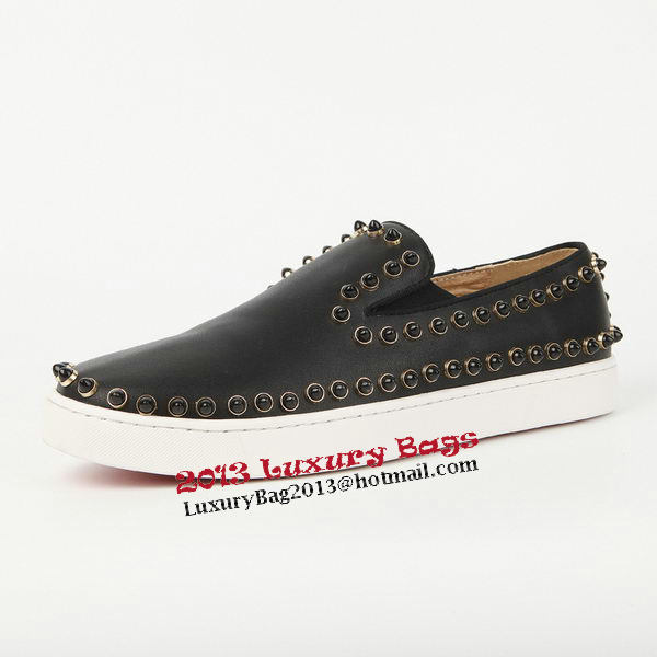 Christian Louboutin Casual Shoes Sheepskin Leather CL904 Black