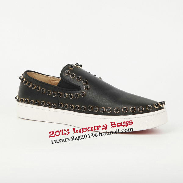 Christian Louboutin Casual Shoes Sheepskin Leather CL904 Black