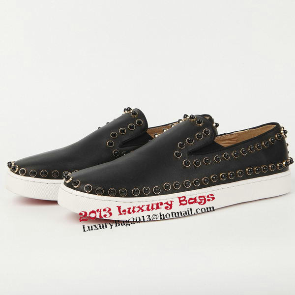 Christian Louboutin Casual Shoes Sheepskin Leather CL904 Black