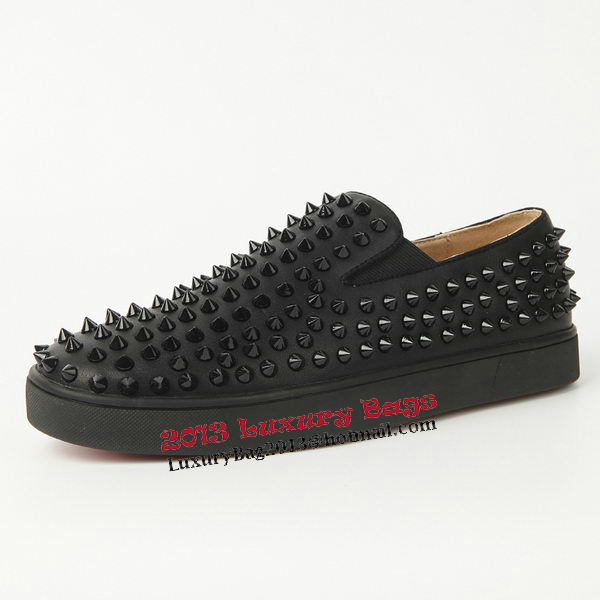 Christian Louboutin Casual Shoes Sheepskin Leather CL905 Black