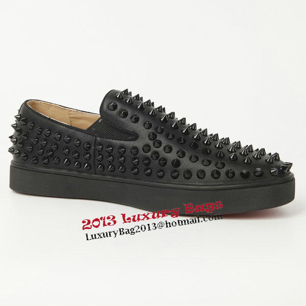 Christian Louboutin Casual Shoes Sheepskin Leather CL905 Black