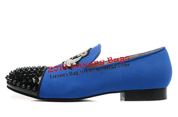 Christian Louboutin Casual Shoes Suede Leather CL898 Blue