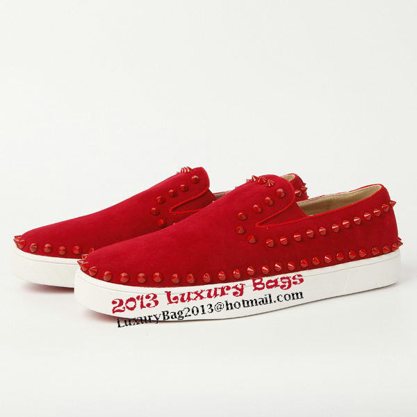 Christian Louboutin Casual Shoes Suede Leather CL907 Red