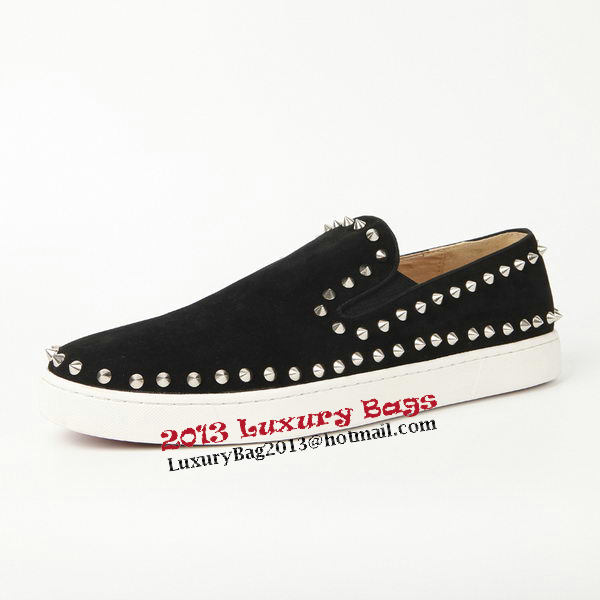 Christian Louboutin Casual Shoes Suede Leather CL910 Black