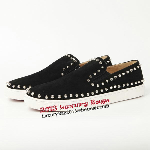 Christian Louboutin Casual Shoes Suede Leather CL910 Black