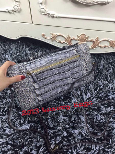 Hermes Kelly Clutch Bag Croco Leather K2651 Grey