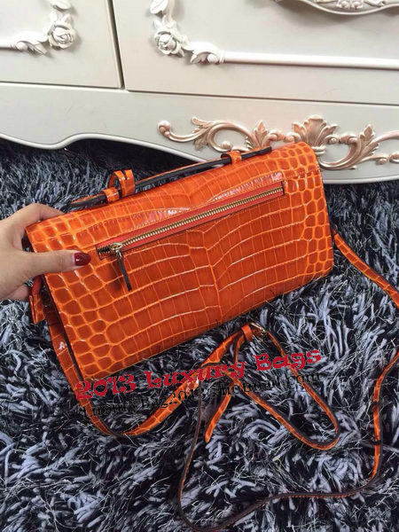 Hermes Kelly Clutch Bag Croco Leather K2651 Orange