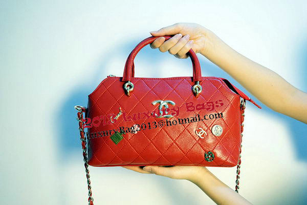 Chanel Shopper Tote Bags Sheepskin Leather CHA3619 Red