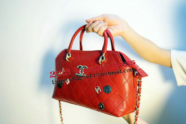 Chanel Shopper Tote Bags Sheepskin Leather CHA3619 Red
