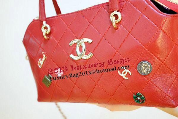 Chanel Shopper Tote Bags Sheepskin Leather CHA3619 Red