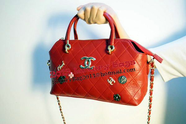 Chanel Shopper Tote Bags Sheepskin Leather CHA3619 Red