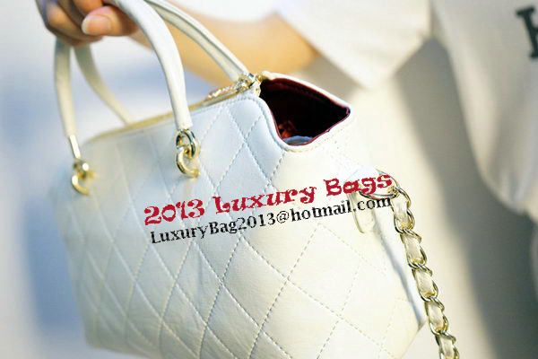 Chanel Shopper Tote Bags Sheepskin Leather CHA3619 White