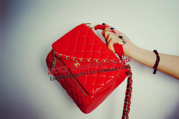 Chanel Shopper Tote Bags Sheepskin Leather CHA62882 Red