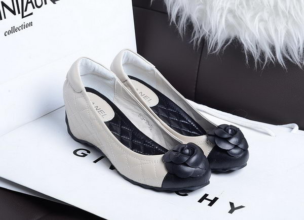 Chanel Ballerina Flat Sheepskin Leather CH1202 White&Black