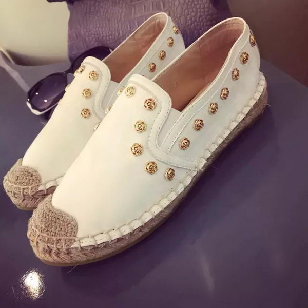 Chanel Leather Espadrilles CH1233LRF White