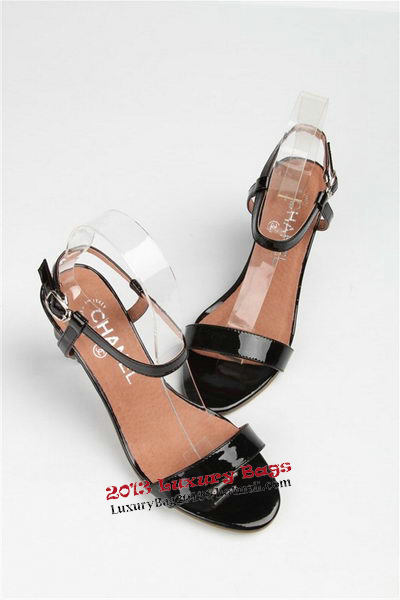 Chanel Sandal Patent Leather CH1207YF Black