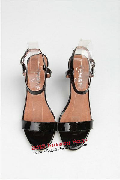 Chanel Sandal Patent Leather CH1207YF Black