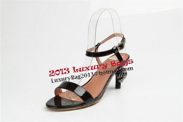 Chanel Sandal Patent Leather CH1207YF Black