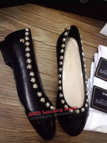 Chanel Sheepskin Leather Ballerina CH1099LJD Black