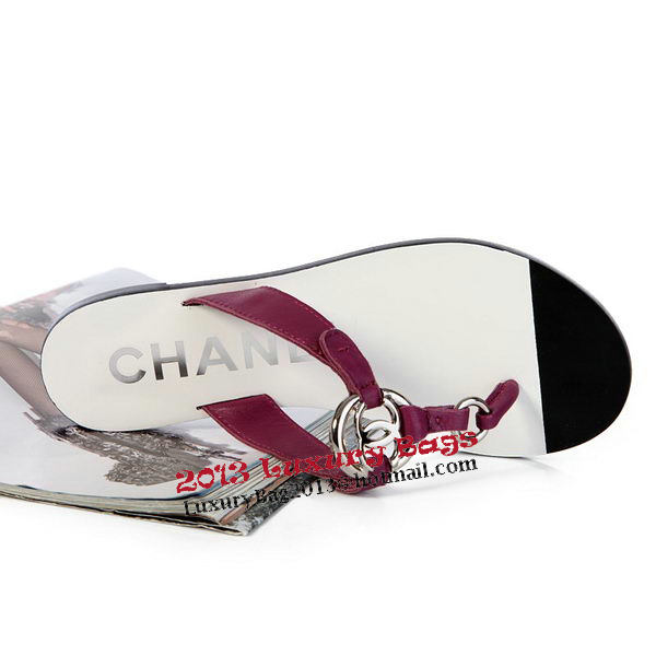 Chanel Thong Sandal CH1279T Burgundy