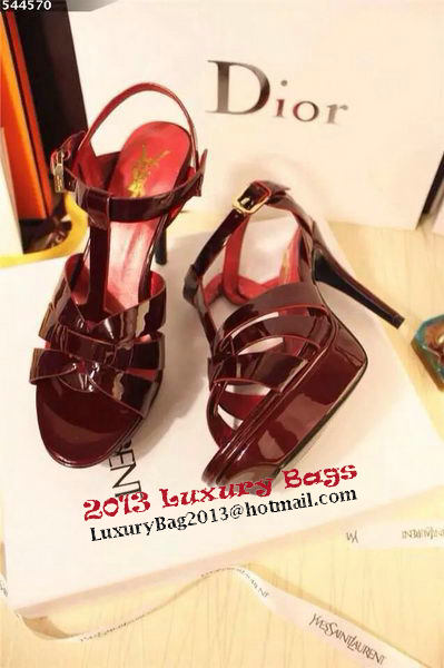 Yves Saint Laurent 130mm Pump Sandals Patent YSL250LWR Burgundy