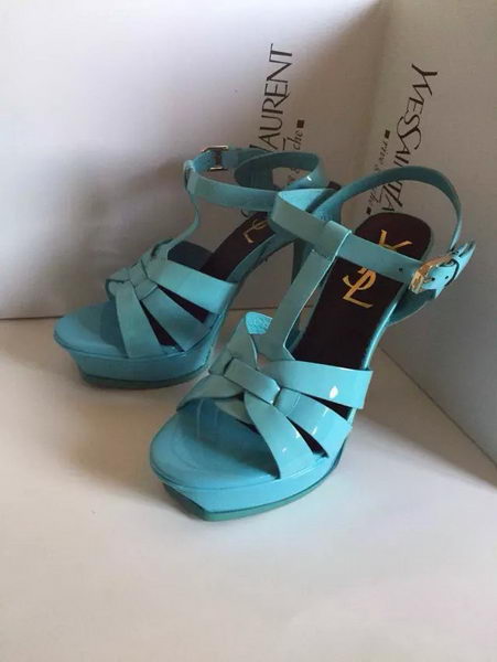 Yves Saint Laurent 130mm Pump Sandals Patent YSL250LWR Green