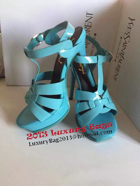 Yves Saint Laurent 130mm Pump Sandals Patent YSL250LWR Green