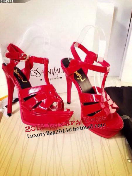 Yves Saint Laurent 130mm Pump Sandals Patent YSL250LWR Red