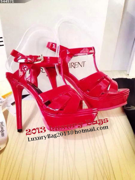 Yves Saint Laurent 130mm Pump Sandals Patent YSL250LWR Red