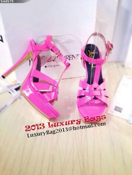Yves Saint Laurent 130mm Pump Sandals Patent YSL250LWR Rose