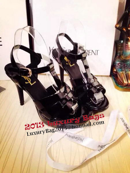 Yves Saint Laurent 130mm Pump Sandals Patent YSL262LWR Black