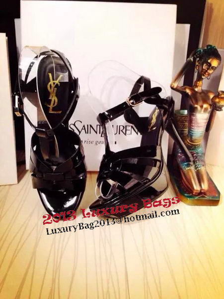 Yves Saint Laurent 130mm Pump Sandals Patent YSL262LWR Black